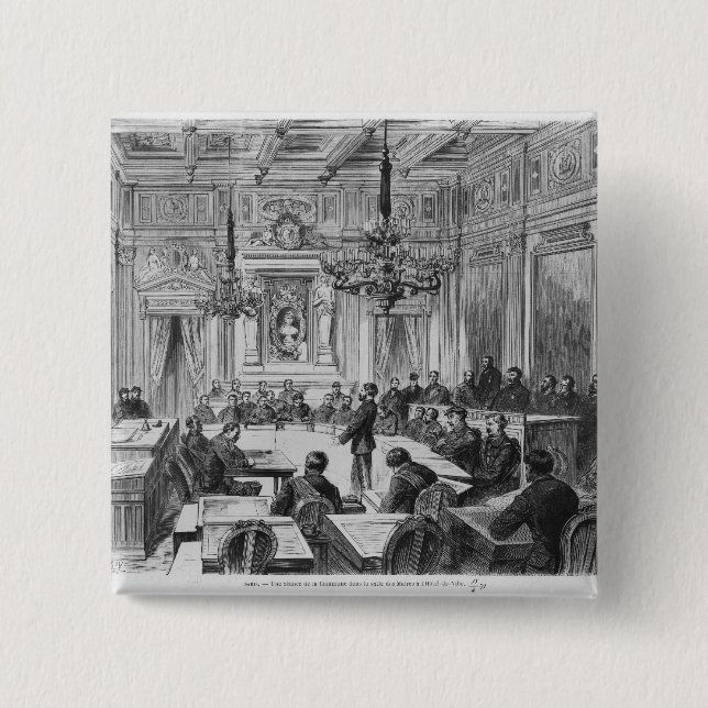 Members of the Commune in session Pinback Button (Front)