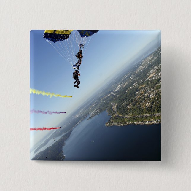 Members of the US Navy Parachute Team Pinback Button (Front)