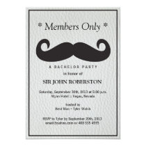 Members Only Bachelor Party Faux Leather Invitation