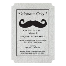Members Only Bachelor Party Faux Leather Invitation