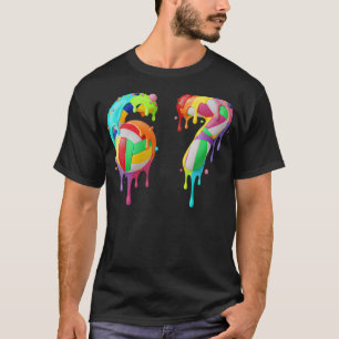 Meme 67 Number Six 6 Seven 7 Ice Cream Drips T-Shirt