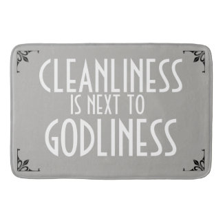 MEME Bath Mat Cleanliness next Godliness Vintage