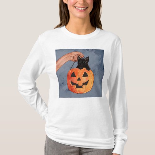 Meme Cat And Pumpkin Retro Memes T_Shirt