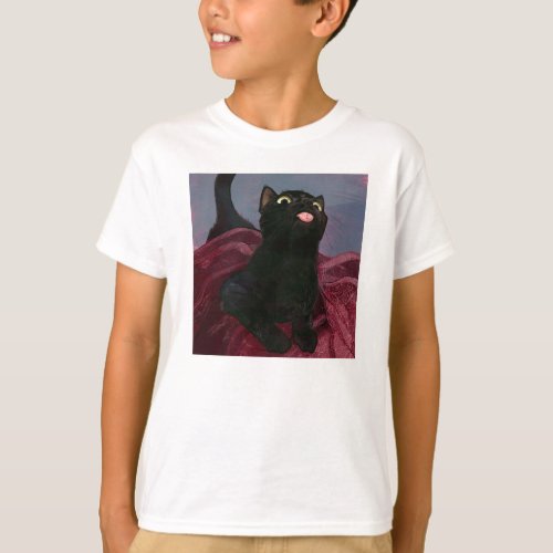 Meme Cat Licking Cute Retro  T_Shirt