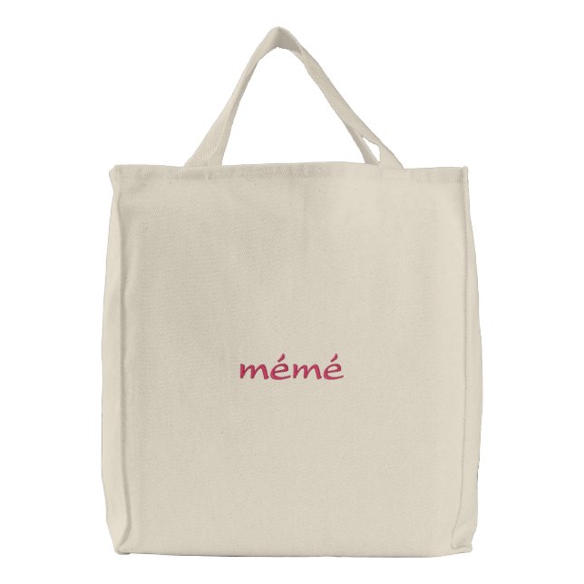 mémé Custom Embroidered Tote Bag (Front)