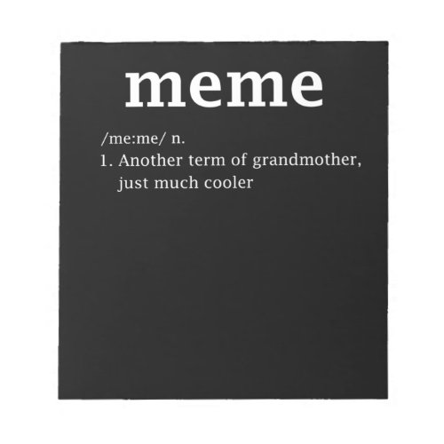 Meme Definition Funny Grandma Mother Day Women Notepad