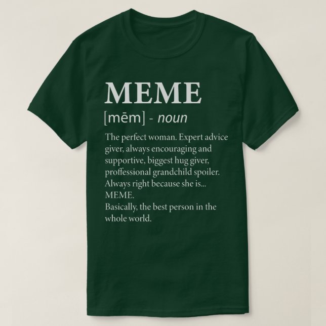 Meme Definition  Funny Grandma  T-Shirt (Design Front)