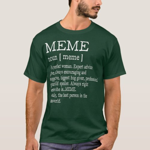 Meme Definition Grandma Mother Day Gifts Women T_Shirt