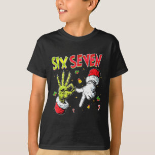 Meme Number 67 Bro Slang Six Seven Christmas Hand T-Shirt
