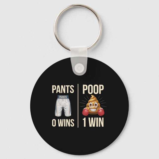 Meme Poop Toilet Humor Poop Funny Saying Pants 0 P Keychain (Front)