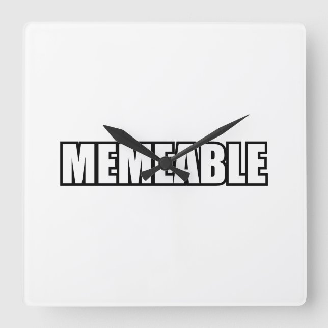 MEMEABLE SQUARE WALL CLOCK (Front)