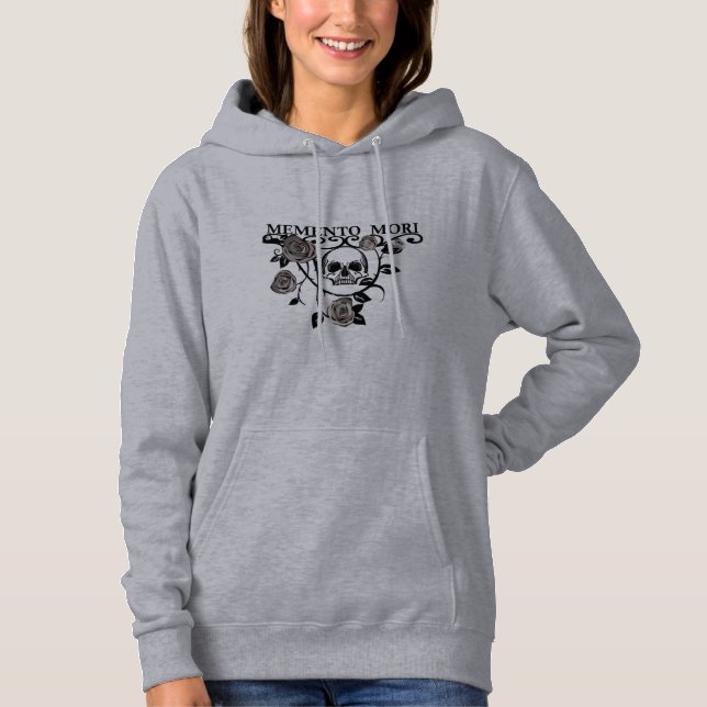 Memento mori black roses hoodie (Front)