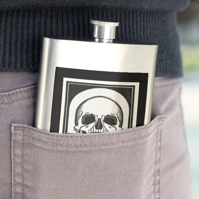Memento mori Black Skeleton by Julie de Graag Flask (In Situ)