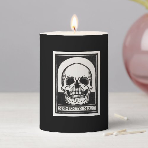 Memento mori Black Skeleton by Julie de Graag Pillar Candle