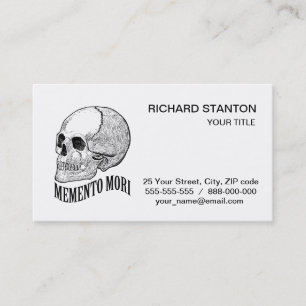Memento mori business card