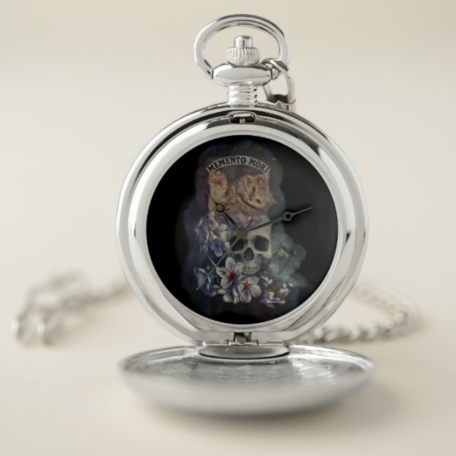 Memento mori cat pocket watch (Inside)