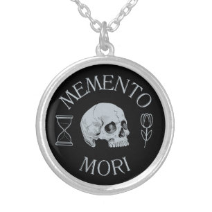 memento mori chain - memento mori silver plated necklace