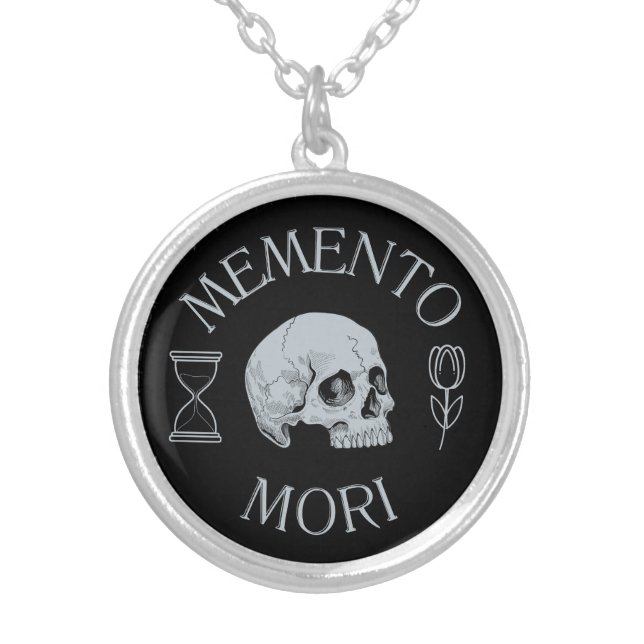 memento mori chain - memento mori  silver plated necklace (Front)