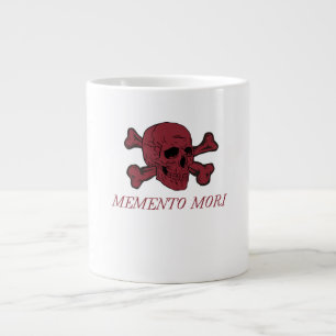 Memento Mori Crimson Red Skull and Crossbones Giant Coffee Mug