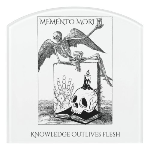 memento mori dark academia door sign