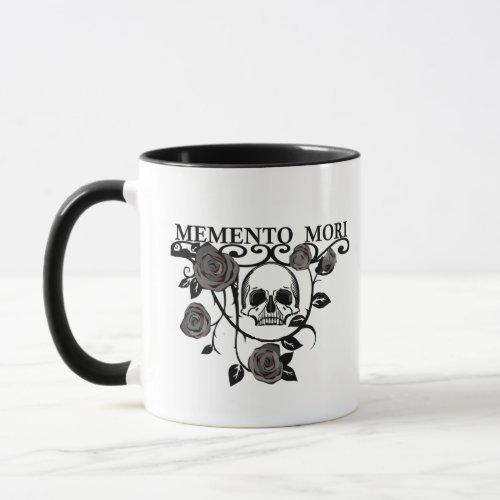memento mori flower mug
