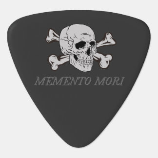 Memento Mori Grey Skull and Crossbones Guitar Pick