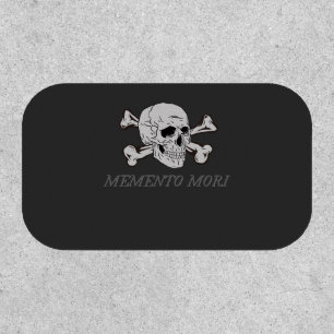 Memento Mori Grey Skull and Crossbones Patch