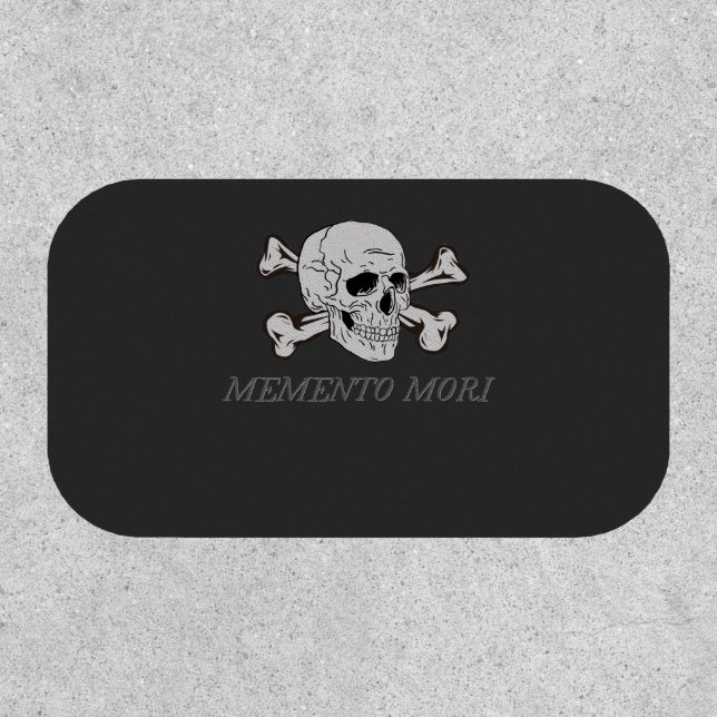 Memento Mori Grey Skull and Crossbones  Patch (Front)