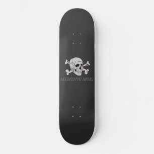 Memento Mori Grey Skull and Crossbones Skateboard