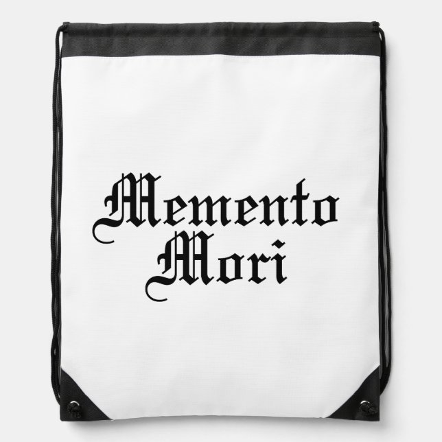 Memento Mori - Latin Phrase Drawstring Bag (Front)