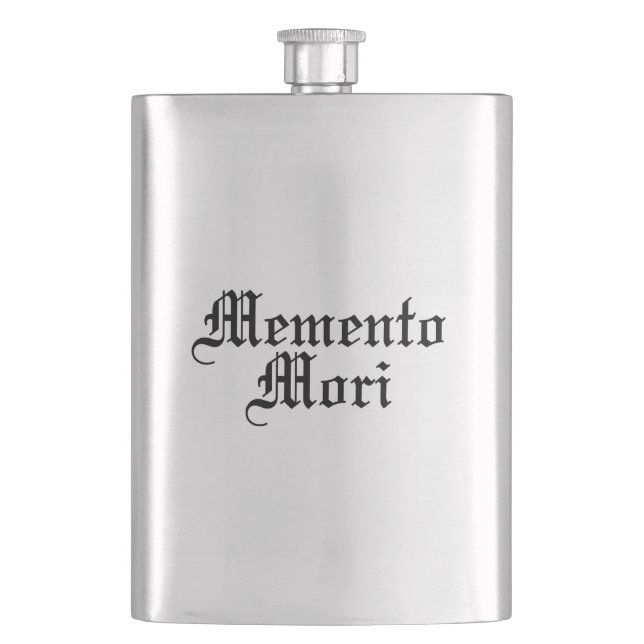 Memento Mori - Latin Phrase Flask (Front)