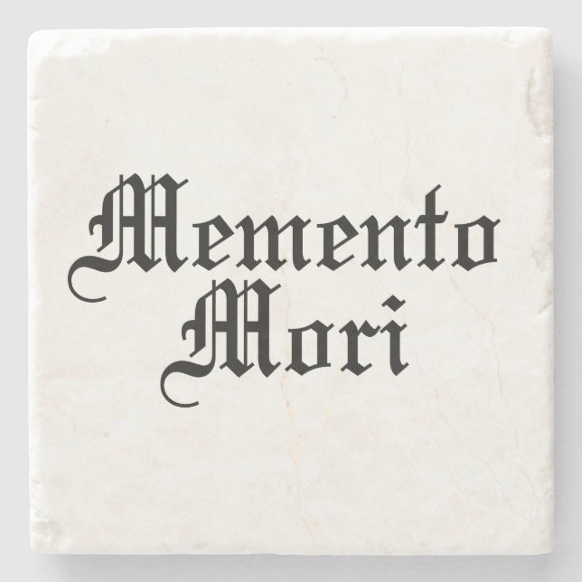 Memento Mori - Latin Phrase Stone Coaster (Front)