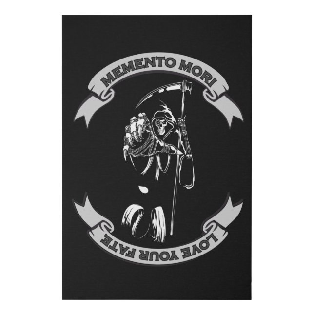MEMENTO MORI Love Your Fate Grim Reaper Faux Canvas Print (Front)
