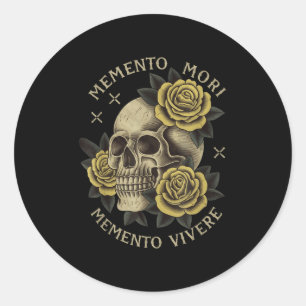 Memento Mori Memento Vivere _ Philosophy & Lat Classic Round Sticker