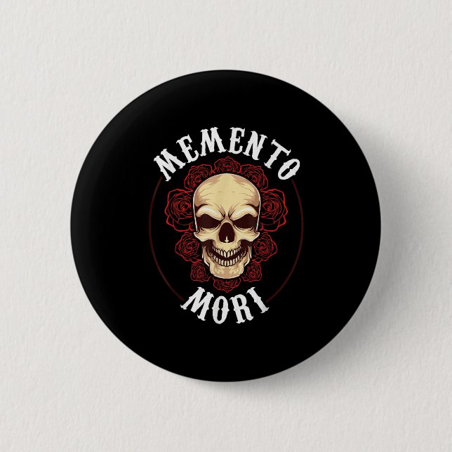 Memento Mori Mortality Stoic Philosophy Stoicism Q Button (Front)