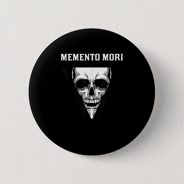 Memento Mori Mortality Stoic Stoicism Philosophy Q Button (Front)