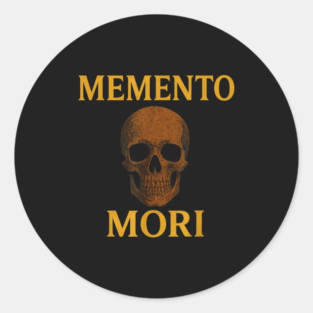 Memento Mori Philosophy Stoicism Quote  Classic Round Sticker (Front)