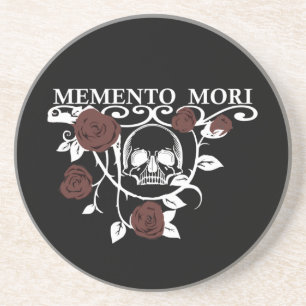 Memento mori red roses coaster