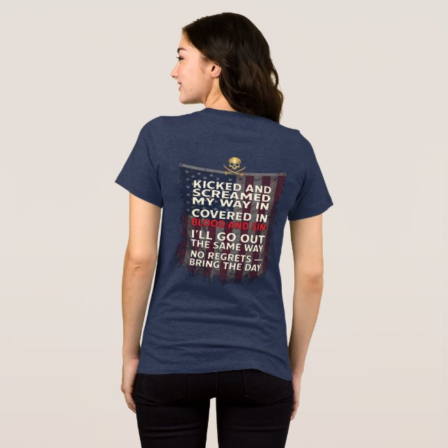 Memento Mori 🫡🪖 Remember You Must Die + US Flag Tri-Blend Shirt (Back Full)