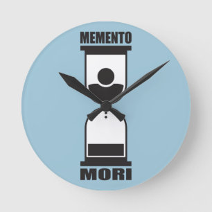 Memento Mori Round Clock