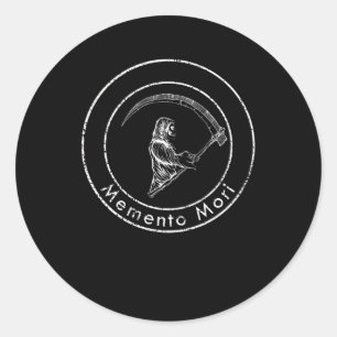 Memento Mori Saying Latin Wisdom Philosophy Classic Round Sticker