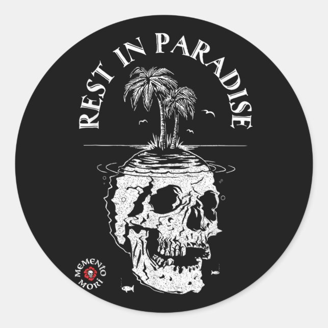 Memento Mori Shirt - Rest In Paradise - Latin Tatt Classic Round Sticker (Front)