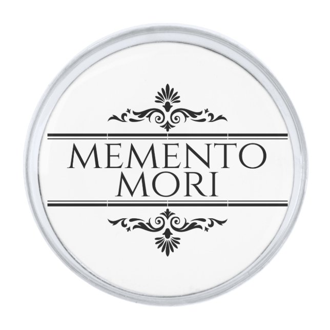 Memento Mori Silver Finish Lapel Pin (Front)