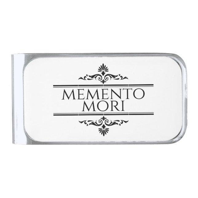 Memento Mori Silver Finish Money Clip (Front)