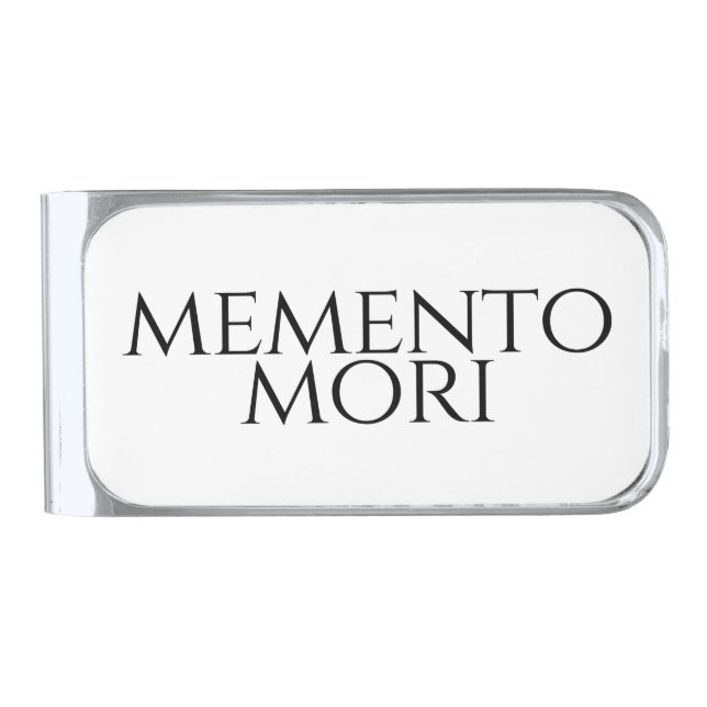 Memento Mori Silver Finish Money Clip (Front)