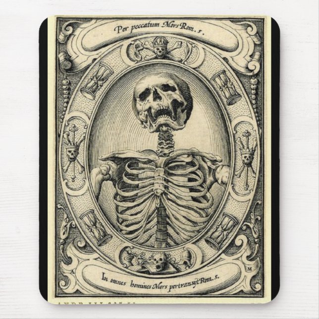 Memento Mori Skeleton Gothic Mousepad - Customized (Front)