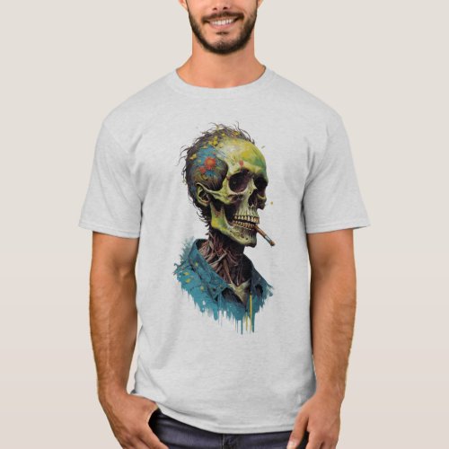 Memento Mori Skull Art Graphic T_Shirt