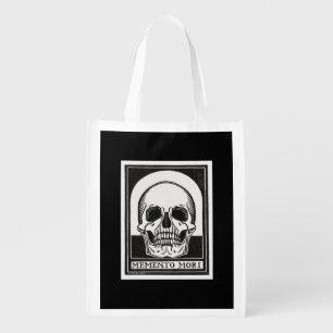 Memento Mori Skull Art Grocery Bag
