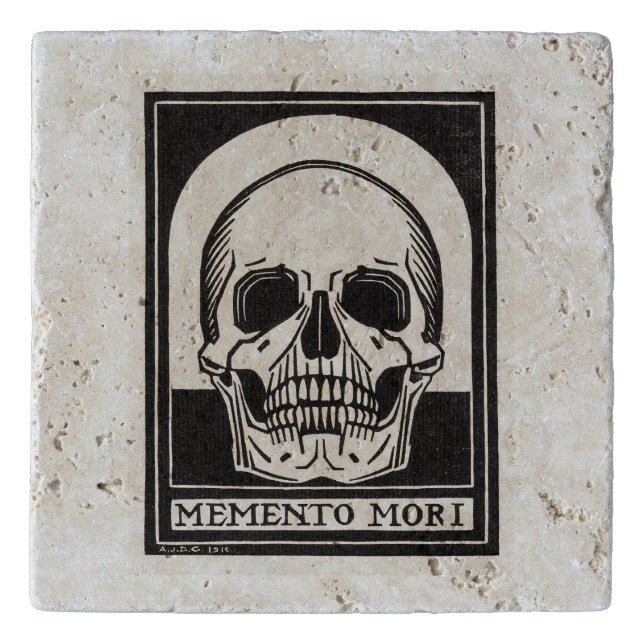 Memento Mori Skull Art Trivet (Front)