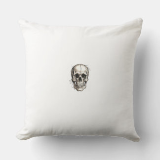 Memento Mori Skull in the Living Room Throw Pillow
